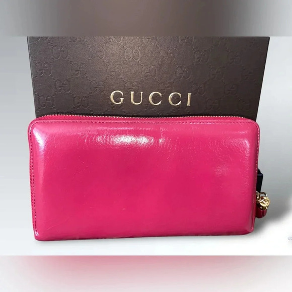 SOLD!!! Stunning Gucci Soho Zip Around Pink Leather Wallet COA and Original Box - Picture 8 of 16